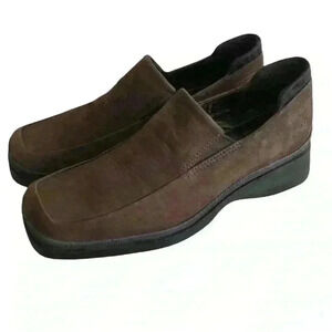 Ecco Twist Brown Suede Slip On Loafer Shoes Size 4.5